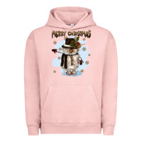 Pigment Salmon merry christmas snowman Urban Hoodie - CowGirlArtShop
