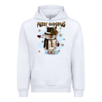 White merry christmas snowman Urban Hoodie - CowGirlArtShop