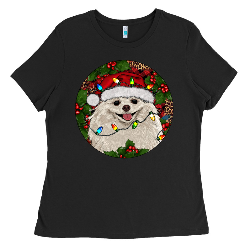 Christmas Pomeranian Ladies Tee by RanaPortraitStore | Teevron