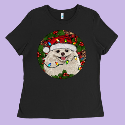 Ladies Tee Christmas pomeranian