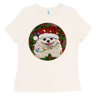 Bone Christmas pomeranian Ladies Tee - RanaPortraitStore