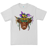 Dove Grey mardi gras mask highland cow Premium Tee - RanaPortraitStore