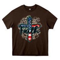 Chocolate Brown faith usa Heavy Core Tee - Zillion Design Studio