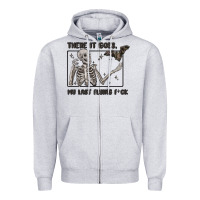 Heather Grey there it goes my last flying fck Zipper Hoodie - MaliasSmallBusiness
