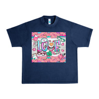 Navy watercolor love nurse tumbler Urban Heavy Tee - BundleAndBundleShop
