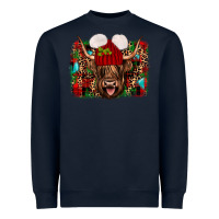 Navy highland cow christmas Heavyweight Sweatshirt - JahusDesignShop