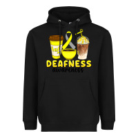 Black deafness awareness coffee cups Heavyweight Hoodie - Artiststas