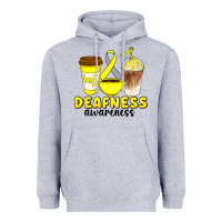 Heather Grey deafness awareness coffee cups Heavyweight Hoodie - Artiststas