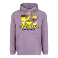 Lavender deafness awareness coffee cups Heavyweight Hoodie - Artiststas