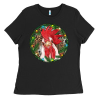 Black Roaster Christmas Ladies Tee - RanaPortraitStore