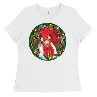 White Roaster Christmas Ladies Tee - RanaPortraitStore