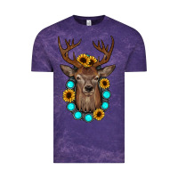 Cloud Purple deer gemstone sunflower Vintage Tee - JahusDesignShop