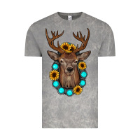 Cloud Rock deer gemstone sunflower Vintage Tee - JahusDesignShop