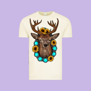 Deer Gemstone Sunflower Vintage Tee Designed By Jahusdesignshop
