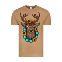 Vintage Camel deer gemstone sunflower Vintage Tee - JahusDesignShop
