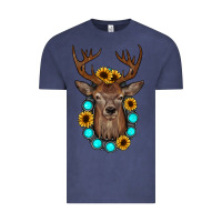 Vintage Denim deer gemstone sunflower Vintage Tee - JahusDesignShop