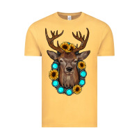 Vintage Mustard deer gemstone sunflower Vintage Tee - JahusDesignShop