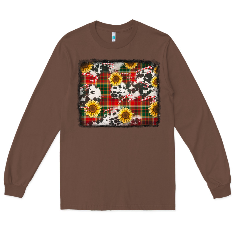 Cowhide Sunflowers Candy Canes Long Sleeve Tee by Jasminsmagicworld | Teevron