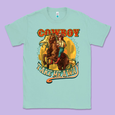 Cowboy Take Me Away Classic Tee Designed By Nancycooperartshop