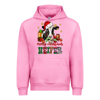 Fuchsia Pink merry christmas heifer cow Urban Hoodie - CowGirlArtShop