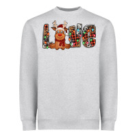 Heather Grey love christmas reindeer Heavyweight Sweatshirt - Jasminsmagicworld