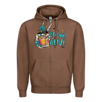 Chestnut staying alive Zipper Hoodie - MaliasSmallBusiness