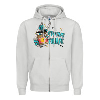 Dove Grey staying alive Zipper Hoodie - MaliasSmallBusiness
