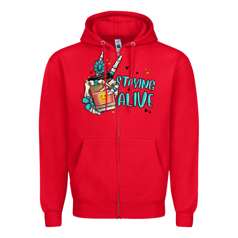 Staying Alive Zipper Hoodie by MaliasSmallBusiness | Teevron