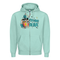 Seafoam staying alive Zipper Hoodie - MaliasSmallBusiness