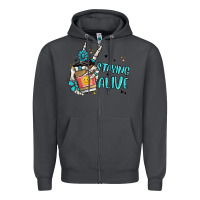 Smoke staying alive Zipper Hoodie - MaliasSmallBusiness