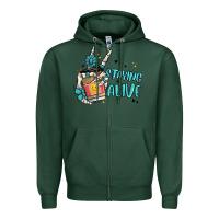 Sports Green staying alive Zipper Hoodie - MaliasSmallBusiness