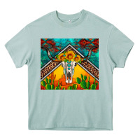Arona western sunflowers longhorn bull skull Heavy Core Tee - Artiststas