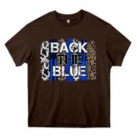 Chocolate Brown back the blue brushstroke Heavy Core Tee - Zillion Design Studio
