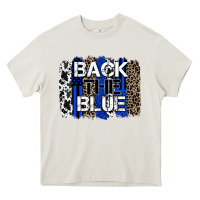 Cream back the blue brushstroke Heavy Core Tee - Zillion Design Studio