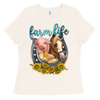 Chicken Pig Horse Farm Life Ladies Tee | Teevron