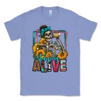 Colony Blue staying alive coffee drinking skeleton Classic Tee - Jasminsmagicworld