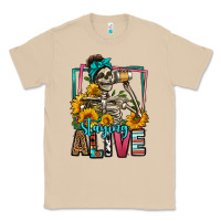 Mushroom staying alive coffee drinking skeleton Classic Tee - Jasminsmagicworld