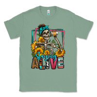 Sage staying alive coffee drinking skeleton Classic Tee - Jasminsmagicworld