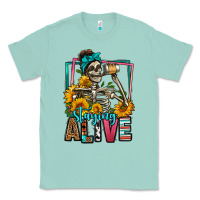 Seafoam staying alive coffee drinking skeleton Classic Tee - Jasminsmagicworld
