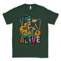 Sports Green staying alive coffee drinking skeleton Classic Tee - Jasminsmagicworld