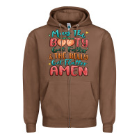 Chestnut may the booty get fatter & the belly Zipper Hoodie - MaliasSmallBusiness