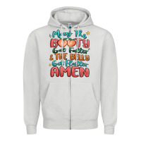 Dove Grey may the booty get fatter & the belly Zipper Hoodie - MaliasSmallBusiness