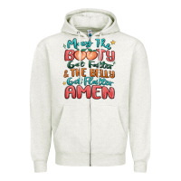 Oatmeal Heather may the booty get fatter & the belly Zipper Hoodie - MaliasSmallBusiness