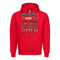 Red may the booty get fatter & the belly Zipper Hoodie - MaliasSmallBusiness