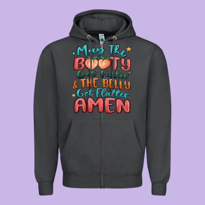May The Booty Get Fatter & The Belly Zipper Hoodie Designed By Maliassmallbusiness