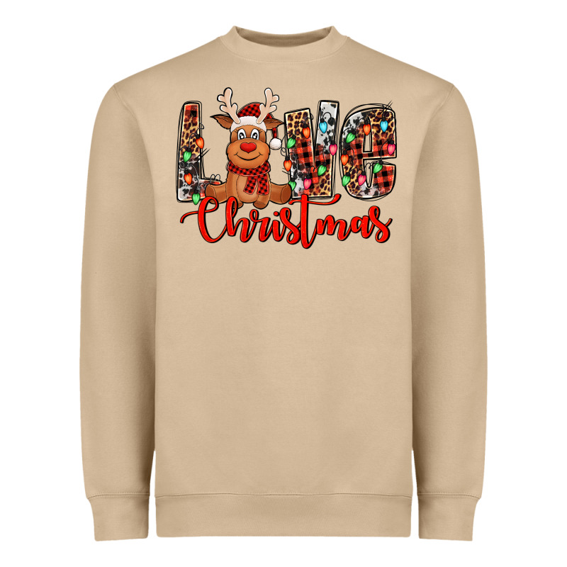 Love Christmas Reindeer Heavyweight Sweatshirt by Jasminsmagicworld | Teevron