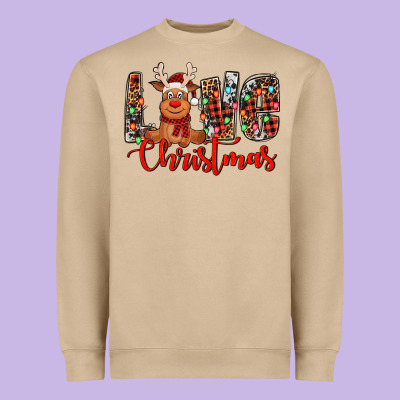 Love Christmas Reindeer Heavyweight Sweatshirt Designed By Jasminsmagicworld
