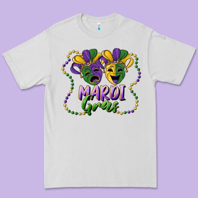 Mardi Gras Mask And Beads Premium Tee Designed By Ranaportraitstore