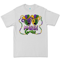 Dove Grey mardi gras mask and beads Premium Tee - RanaPortraitStore