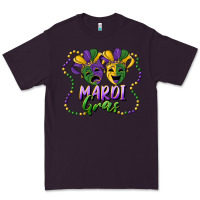 Plum mardi gras mask and beads Premium Tee - RanaPortraitStore